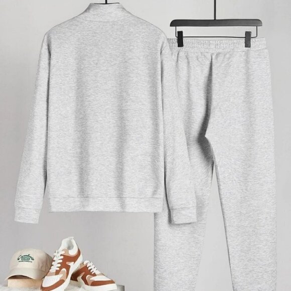 Grey Mens Sweatpants And Sweatshirt Set - Picture 2 of 4